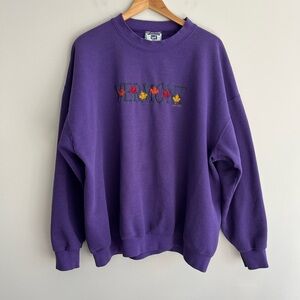 Lee Heavyweight Vintage Purple Vermont Leaf Embroidered Sweatshirt 2XL